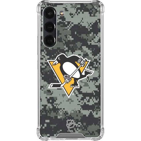 NHL Pittsburgh Penguins Camo Galaxy S24 FE Clear Case